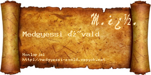 Medgyessi Évald névjegykártya